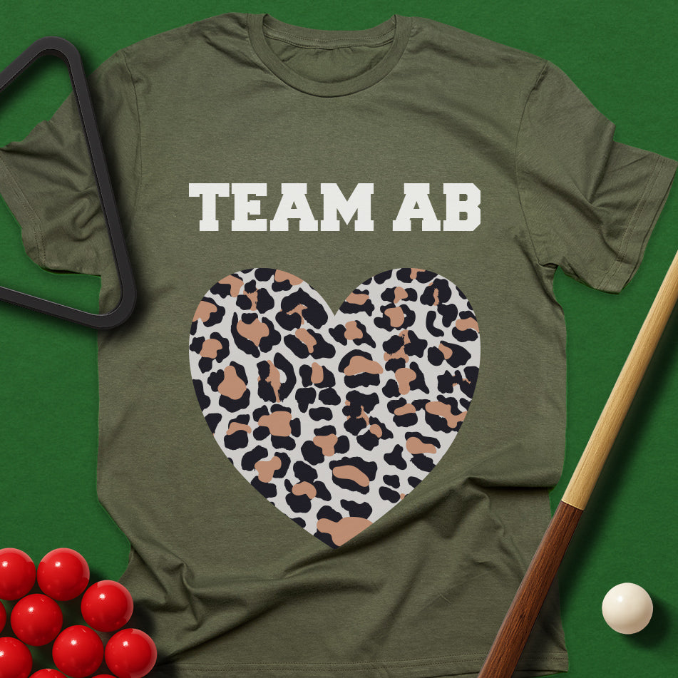 Alfie Burden - Team AB With Leopard Print Heart T-Shirt