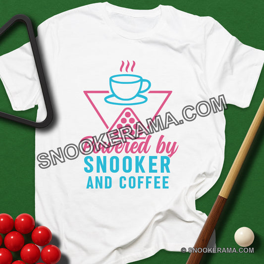 Powered By Snooker And Coffee T-Shirt - white